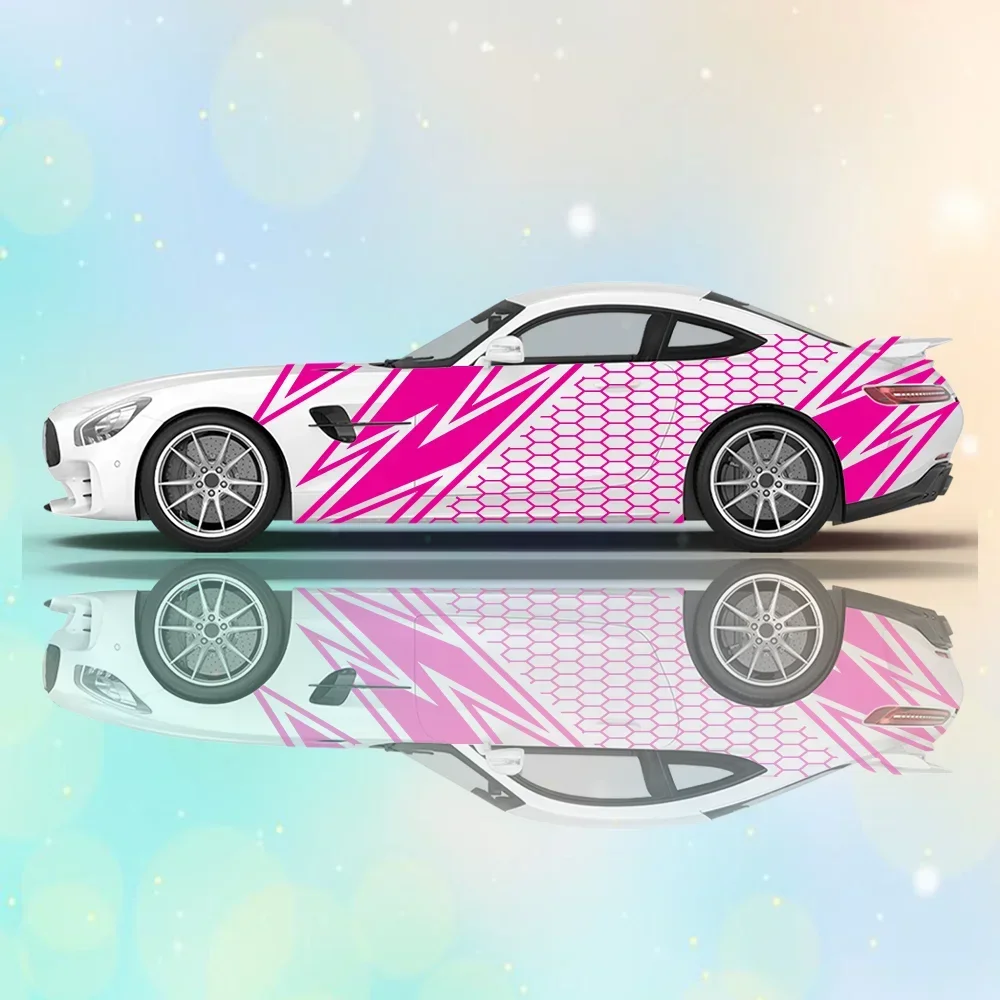

Hexagonal Lightning Line Car Vinyl Wraps Decal Self-adhesive Anti Scratch Sticker Suitable for Trucks SUV Decor Auto Accessories