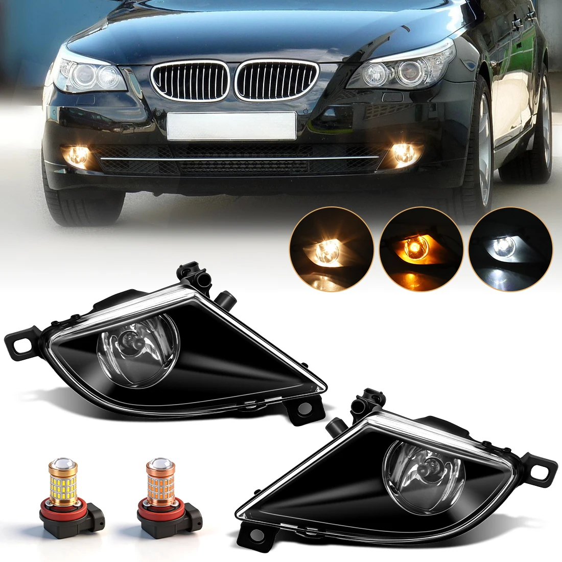

Fog Lamp Assembly For BMW 5 Series E60 E61 525I 528I 528Xi 530I 2008 2009 2010 Front Bumper Fog Light Driving Light 63177177711