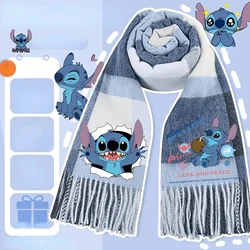 2024 New Disney Stitch Cartoon Scarf for Autumn and Winter Warmth Stitch Comfortable Warm Neck Thickened Couple Valentine Gifts