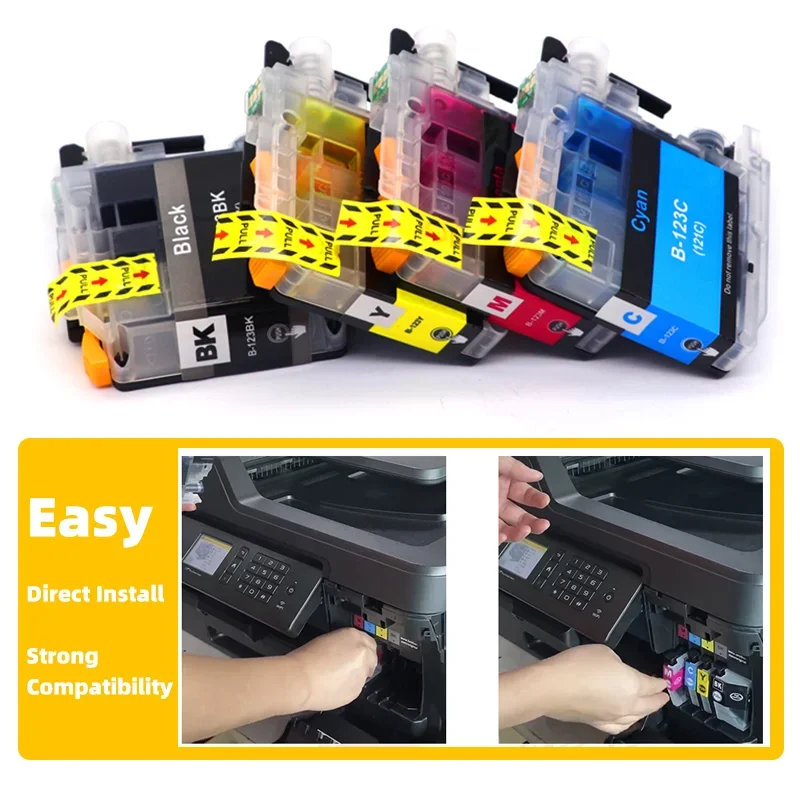 NEW Compatible ink cartridges for Brother LC123 MFC J4410DW J4510DW J870DW DCP J4110DW J132W J152W J552DW printer LC123 XL