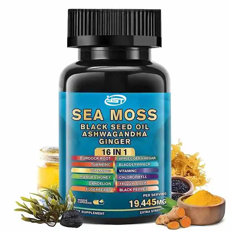 

Капсулы из морских водорослей, несколько витаминов, масло черного семян, южноафриканский пьяный баклажан, куркума, сечевой пузырь, лопуха, черный перец