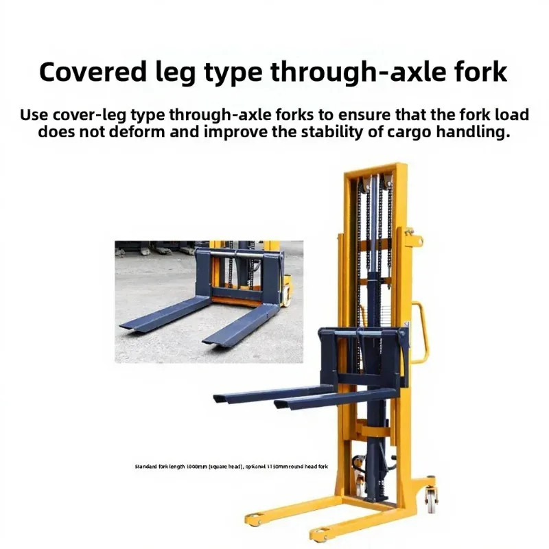 2t Hand Manual Pallet Operated Stacker Hydraulic 1.6m Lifting Pallet Manual Forklift for Retail Store Logistics Manual Forklift