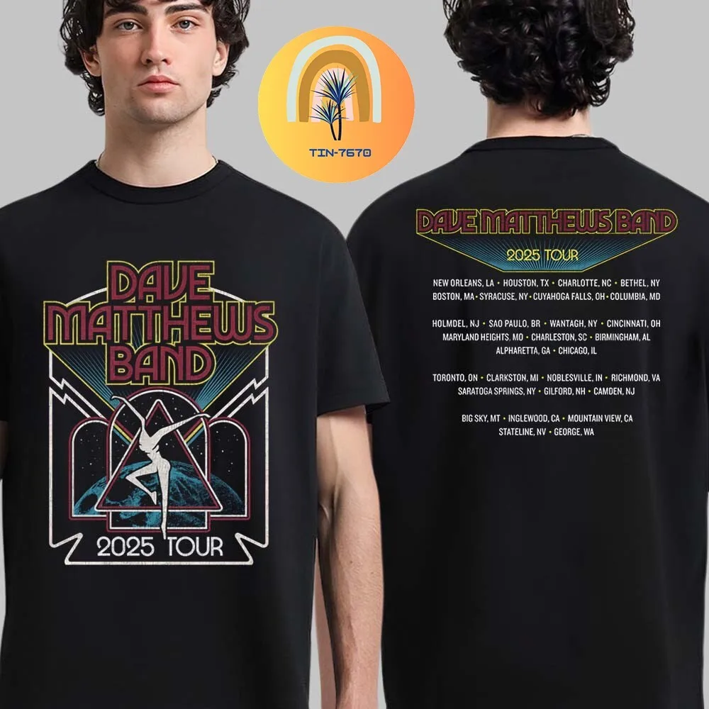 

Двусторонняя футболка унисекс Dave Matthews Band 2025 Tour, футболка S-5XL