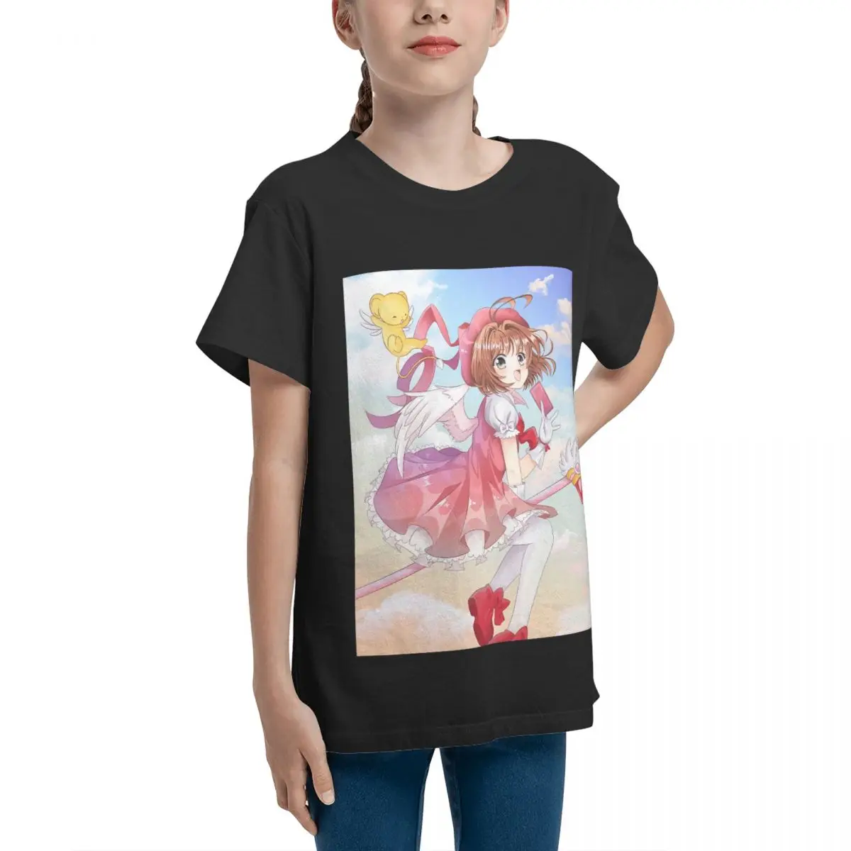 Card Captor Sakura Greeting Card Top quality Leisure Teenagers Basic Short Sleeve T-Shirt Harajuku T-shirts Funny