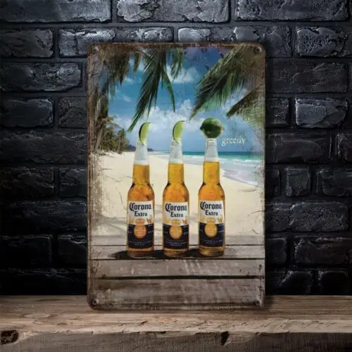 Vintage Corona Beer Alcohol Drink Wall Decoration Metal Tin Sign Poster