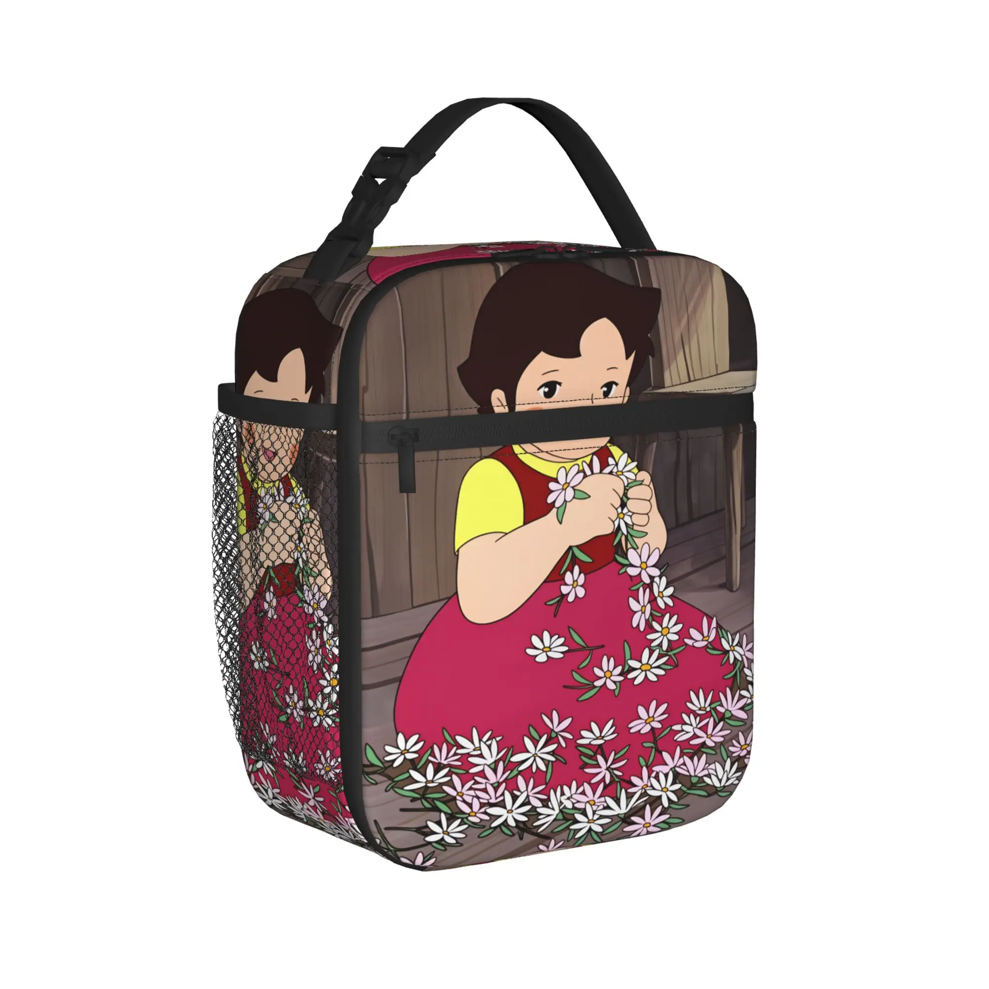 Happy Heidi Lunch Bag  School Lunch Box For Girls Funny Custom Tote Food Bags Waterproof Portable Insulated Cooler Bag