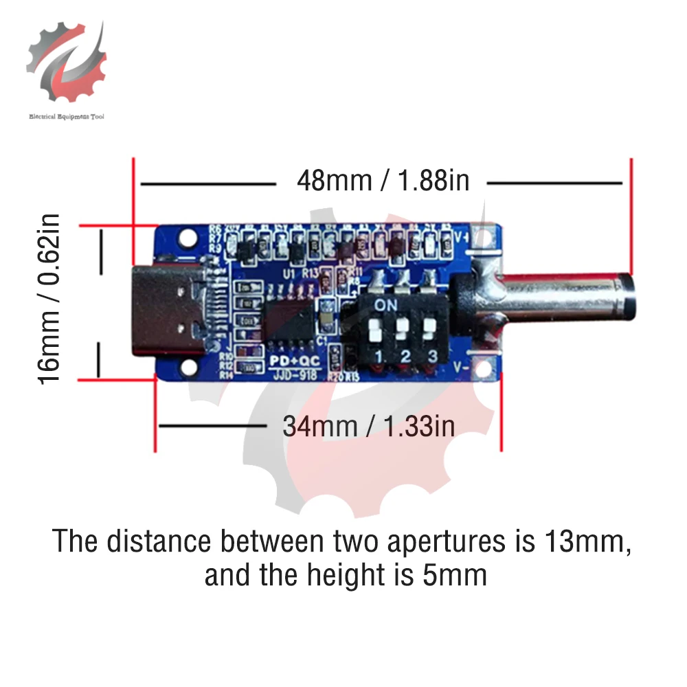 Type-C PD/QC2.0 3.0 PD3.1 to DC USB Decoy Fast Charge Trigger Poll Detector Charging Module Voltage Adjustable