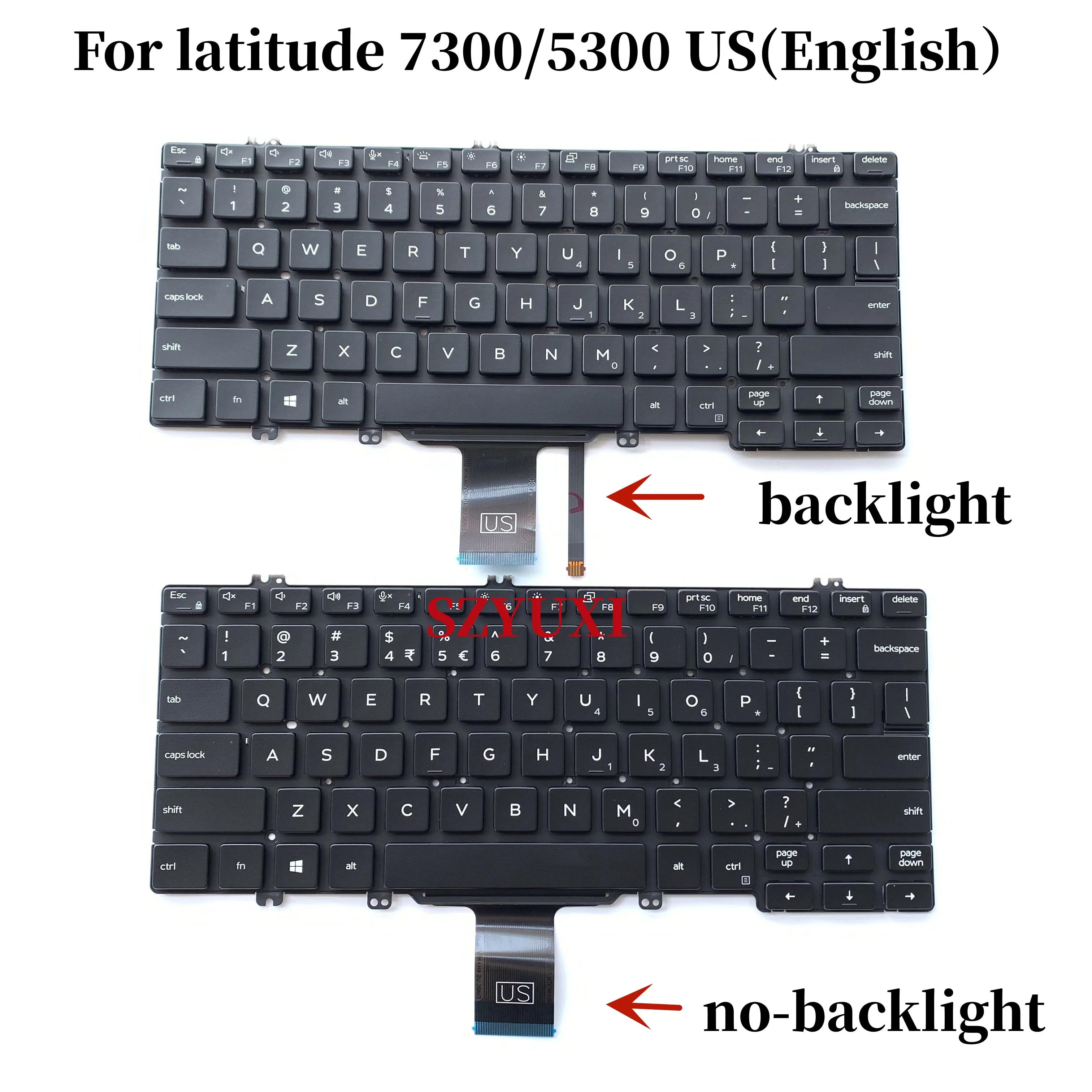 100%NEW original US laptop keyboard For DELL Latitude 7300 5310 5300 2in1 keyboard 8GDY7 01MT6 NSK-EVDBC NSK-EVAUW/C