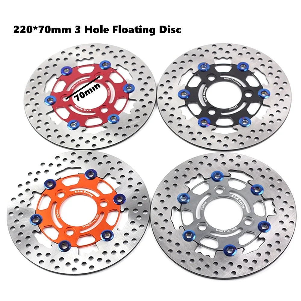 

Universal Motorcycle RPM 220mm*70mm 3 Hole Floating Disc brake Disc For Honda Yamaha Scooter Aerox BWS RSZ FORCE M3 Niu Ninebot