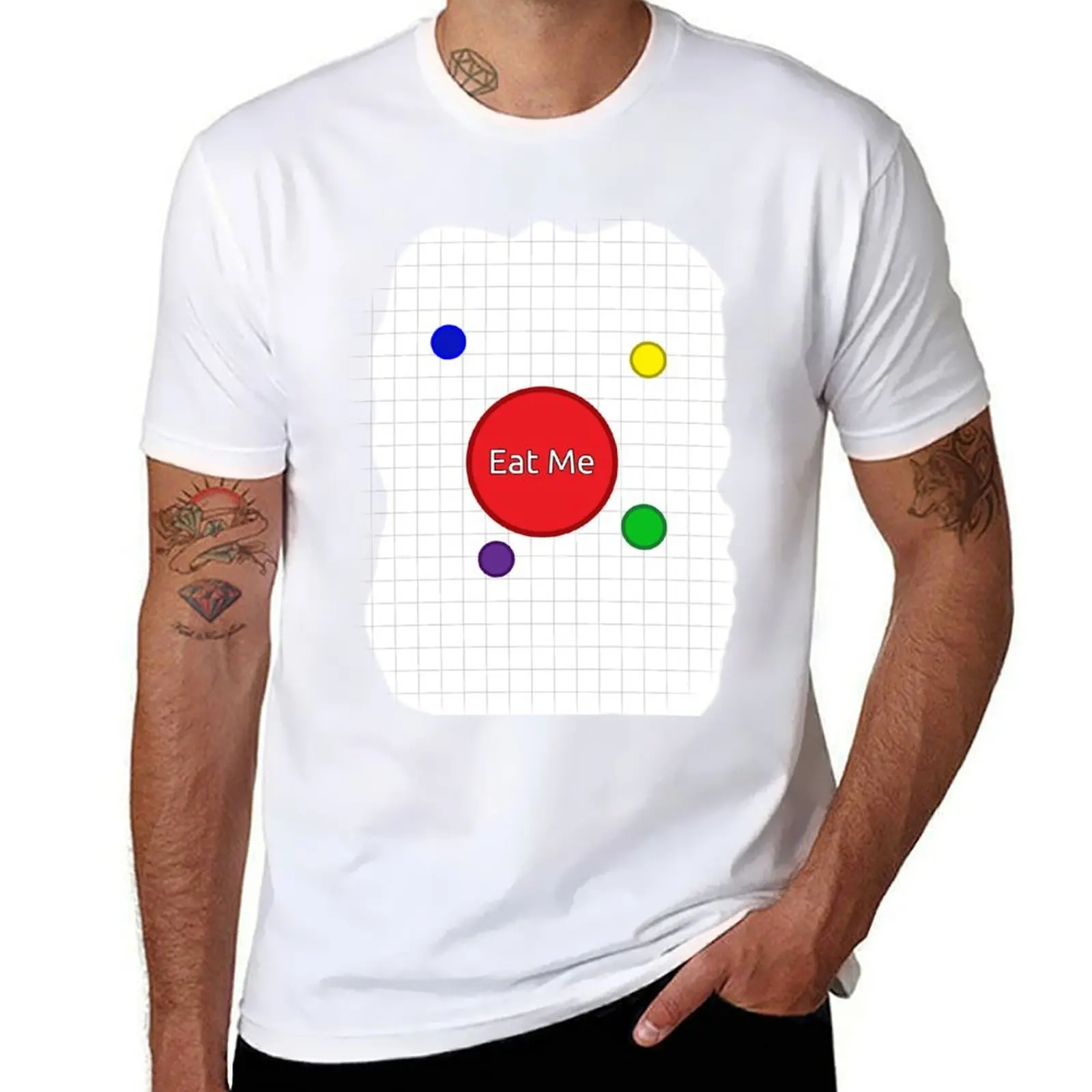Agar.io - تي شيرت أكلني من القطن تي شيرت رجالي تي شيرت للرجال