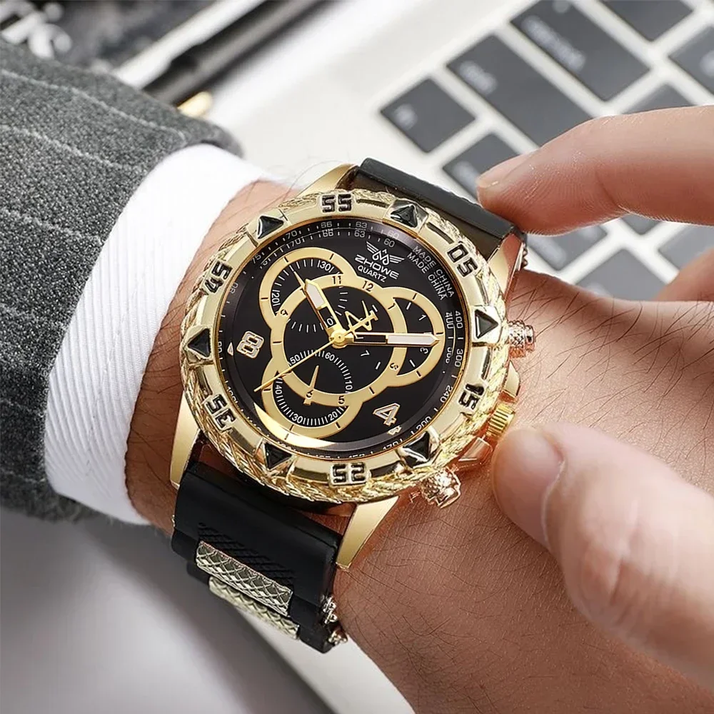 Random Surprise Blind Box Men's Sports Quartz Watch Large Dial Silicone Strap Male Wrist Watch Fashion Birthday Gift For Him view 3