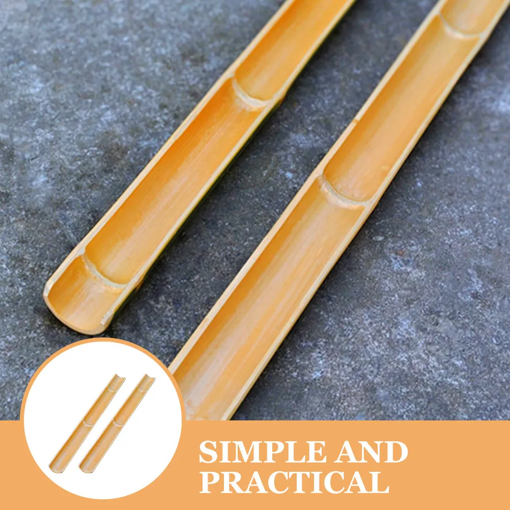 2Pcs Bamboo Water Channel Minimalist Garden Fountain for Outdoor Patio Decor Recycling Water Feature Bamboo Cycling Fountain