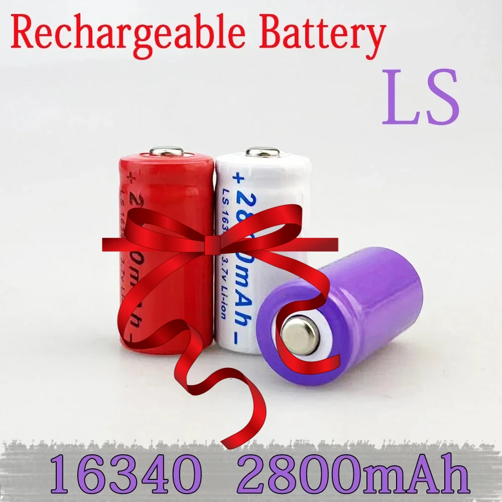 

AIMJIN CR123A RCR 123 ICR 16340 2800mAh 3.7V Lithium Ion Rechargeable Battery with L70 plus Charger for Safety Camera