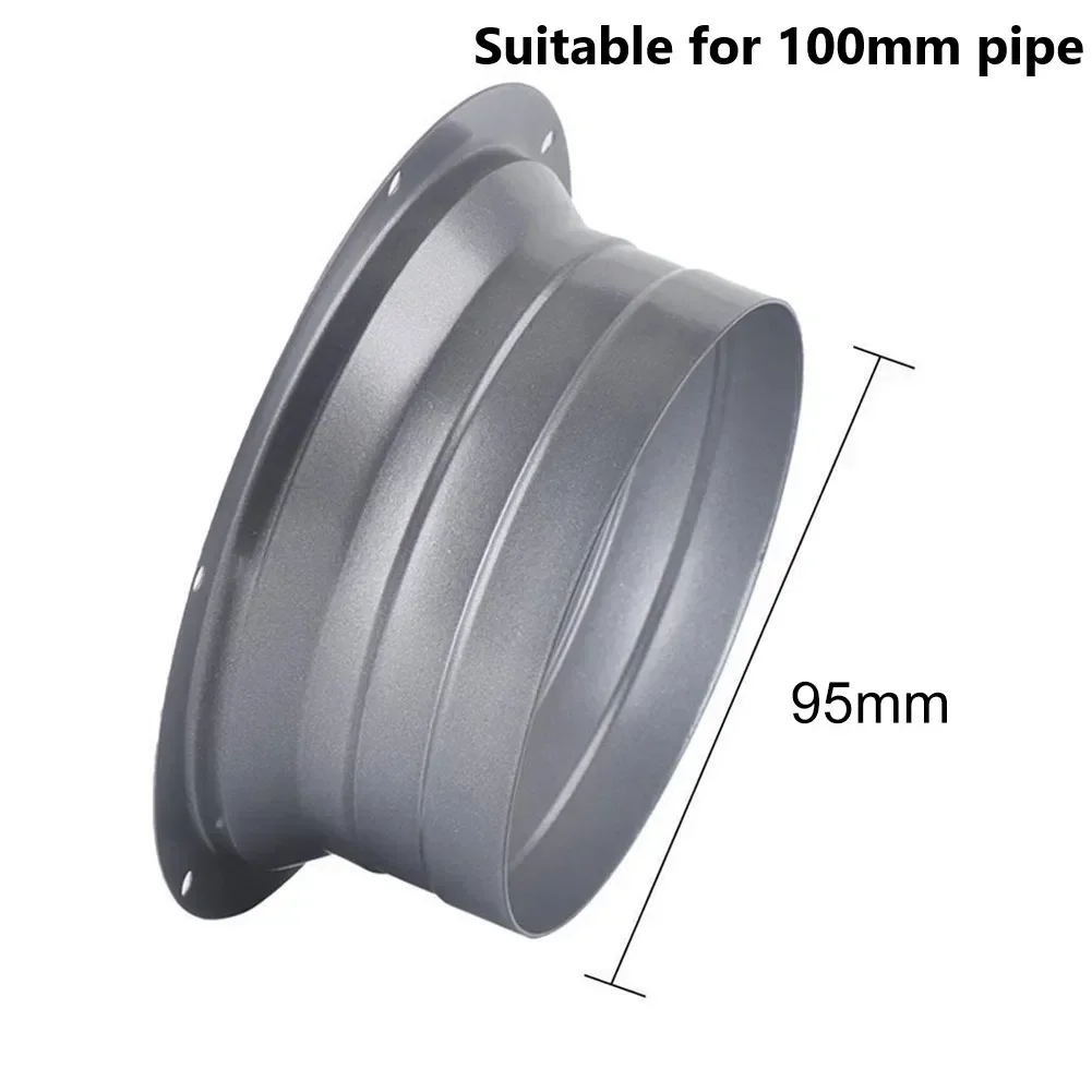 7 Sizes Metal Flange Duct Fan Hose Connector Air Ventilation Adapter For Kitchen Hood Ventilator Pipe Connecting Exhaust Outlet