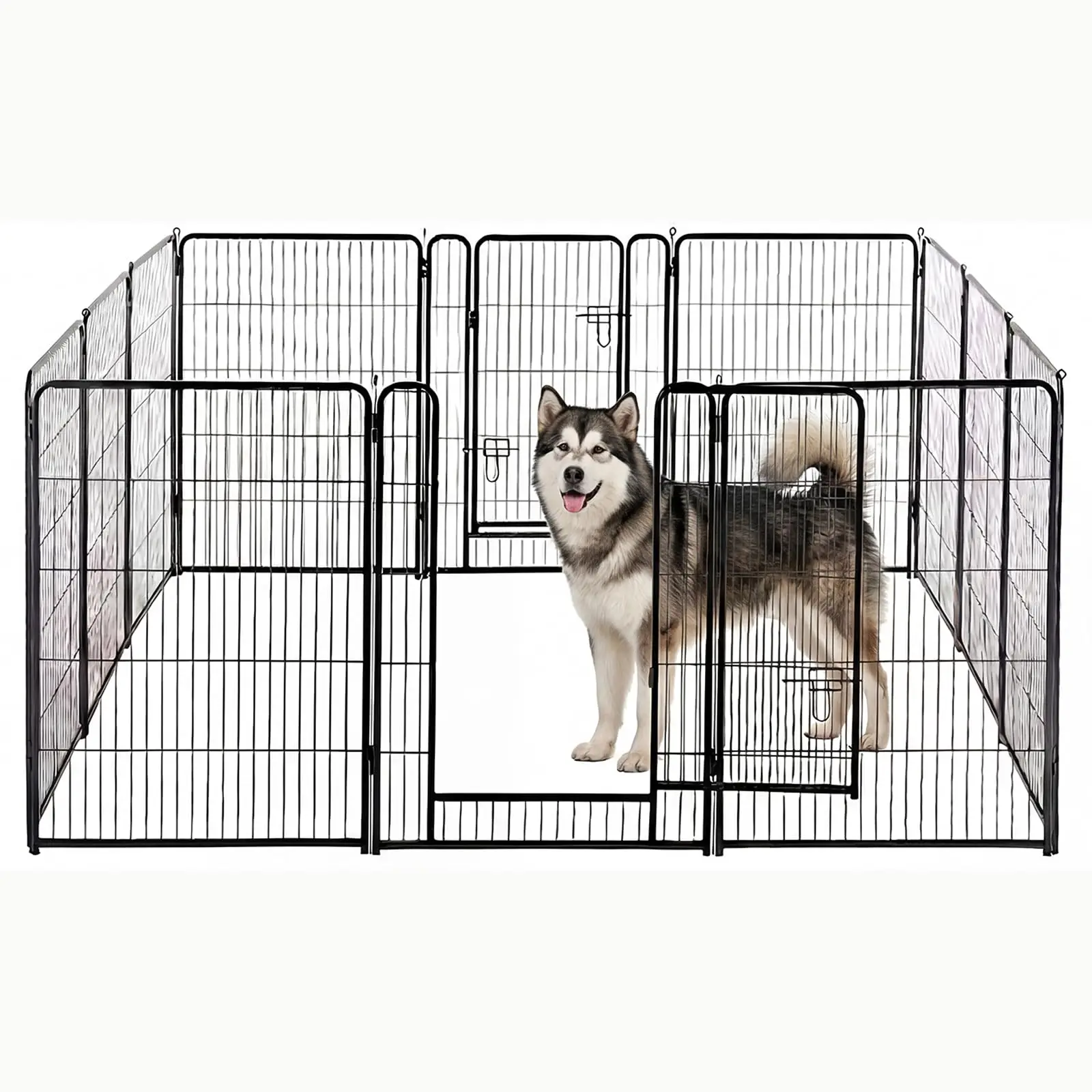 Dog Playpen 12 Panels 40 Inch Indoor Outdoor Metal Dog Fence Pen
