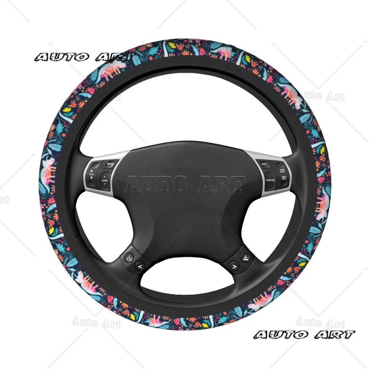 Dinosaur Delight Car Steering Wheel Cover 38cm Soft Dinosaurs Steering Wheel Protective Cover Car-styling Interior Accessories