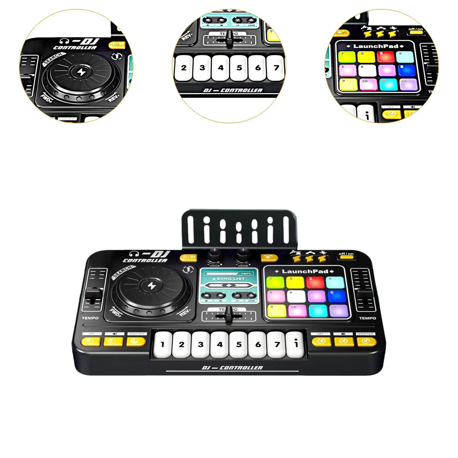 Bebê musical dj conjunto para crianças aprendendo arranhando efeito de som com microfone presente aniversário controlador dj instrumento musical brinquedo