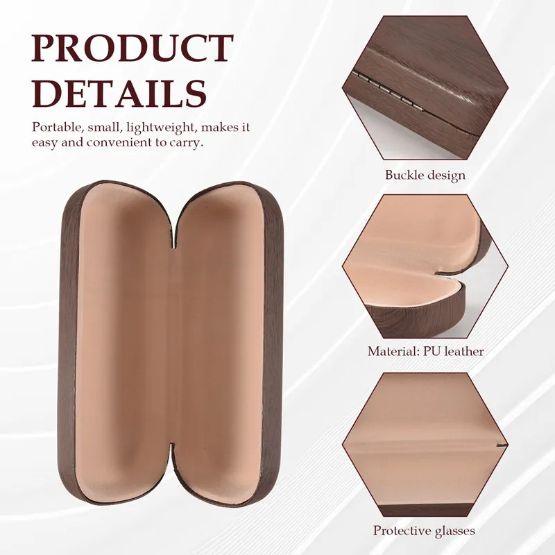 Promotion! Portable Glasses Case Hard Wooden Grain Spectacle Frame Box Reading Glasses Sunglasses Holder Storage Case