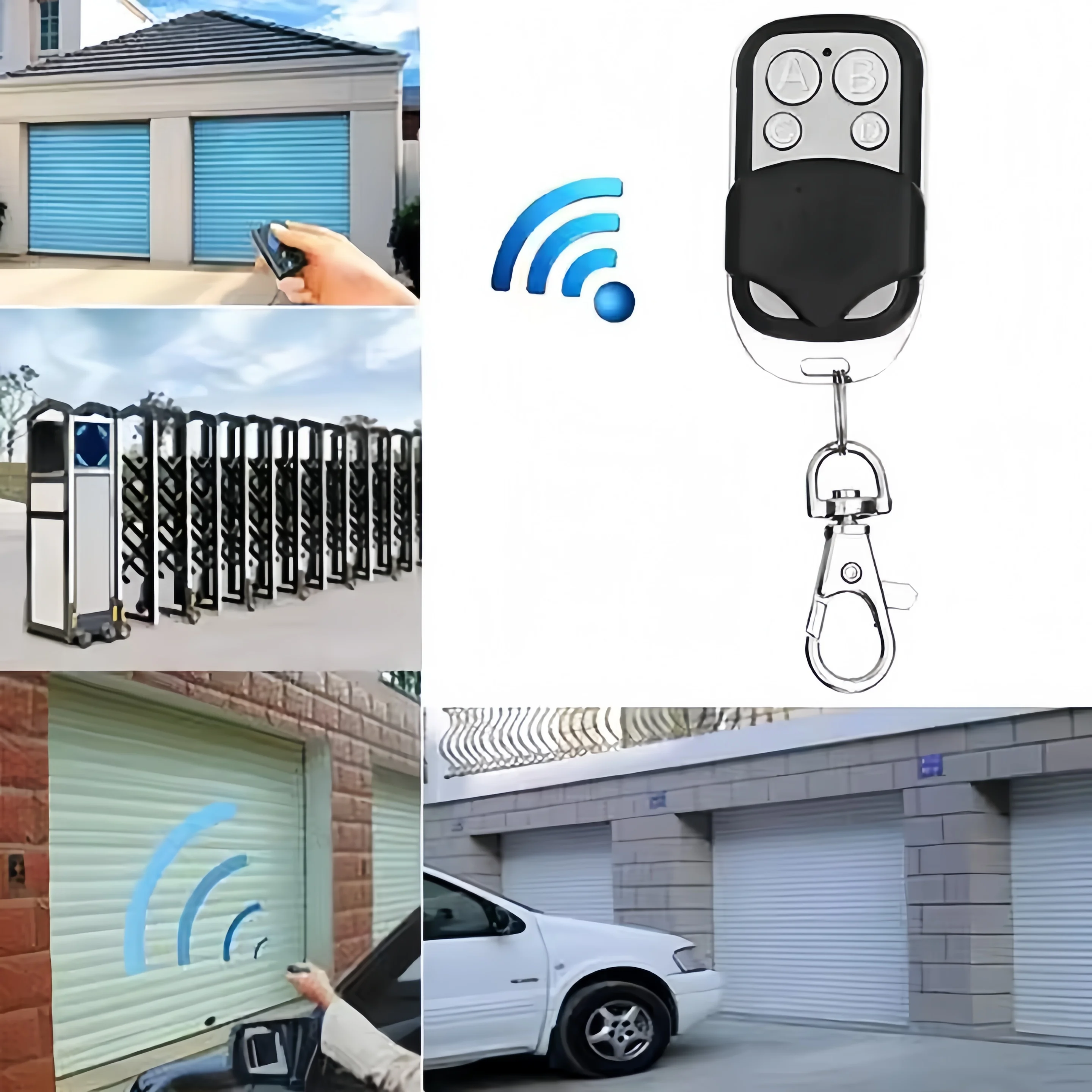 

433MHZ Remote Control 4 Button Remote Controller Duplicator Universal Garage Door Opener Clone Rolling Code for Gate Garage Door