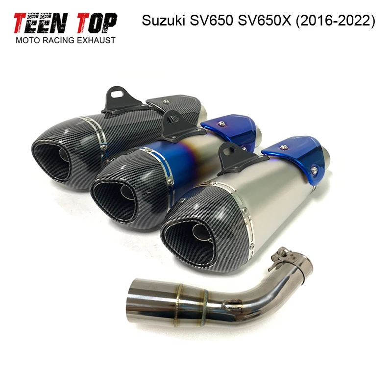 

51mm Motorcycle Exhaust Pipe For SUZUKI SV650 SV650X Slip-on Exhaust SV650 Middle Link Pipe Exhaust Muffler DB Killer 2016-2022