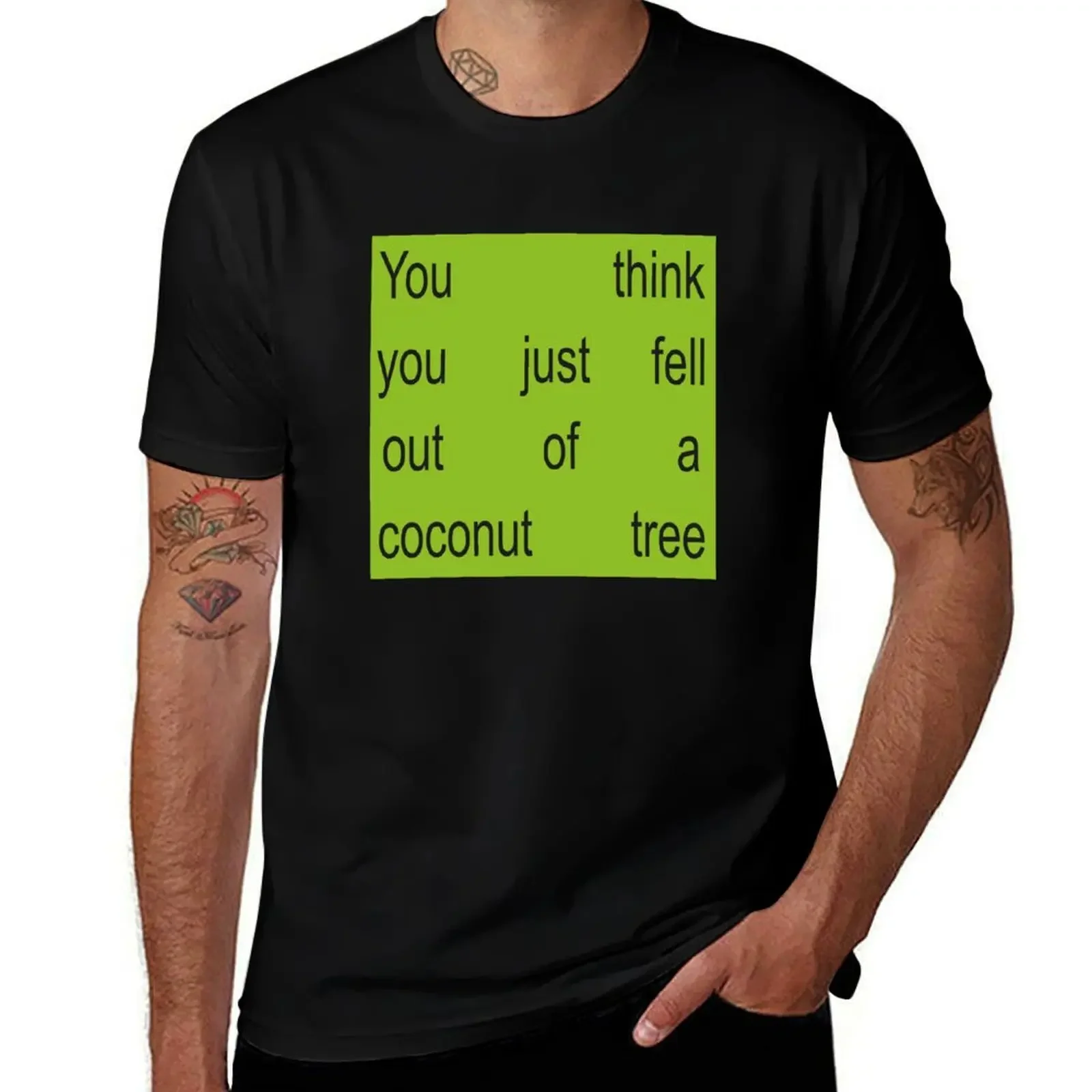 

Kamala Harris brat meme - you just fell out of a coconut tree - Charli XCX T-Shirt new edition Blouse t shirts for men graphic