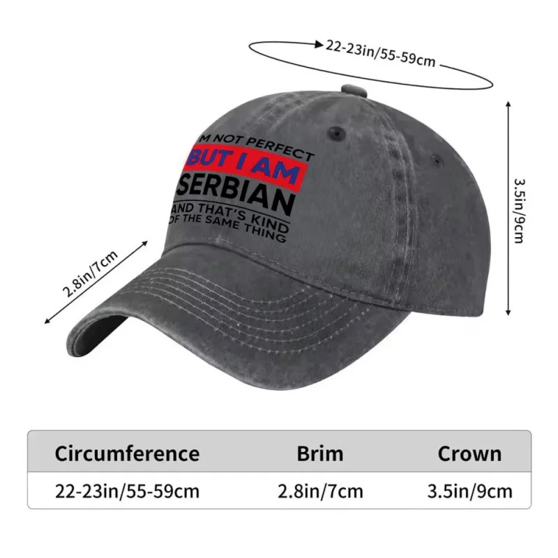 Serbian Language Printed Washed Baseball Cap Unisex Duckbill Hat for Outdoor Sports & Daily Wear