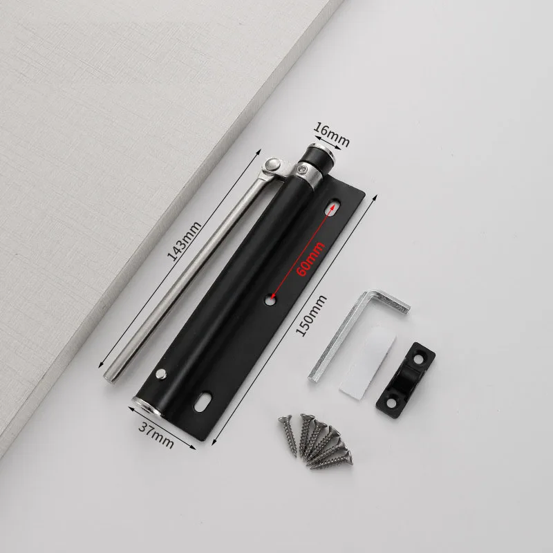 1 قطعة باب أوتوماتيكي أقرب أسود أو فضي قابل للتعديل الفولاذ المقاوم للصدأ جهاز إغلاق الباب التلقائي ملحقات الأجهزة المنزلية