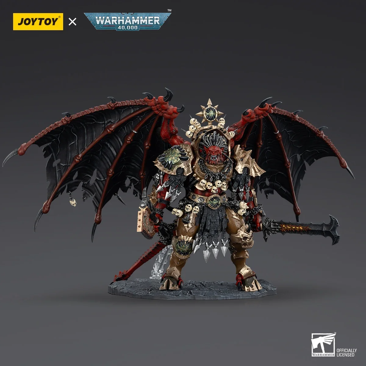 JOYTOY Warhammer 40k 1/18 Actiefiguren World Eaters Angron, Daemon Primarch van Khorne Beeldje Model Standbeeld Aangepaste Speelgoed Gift