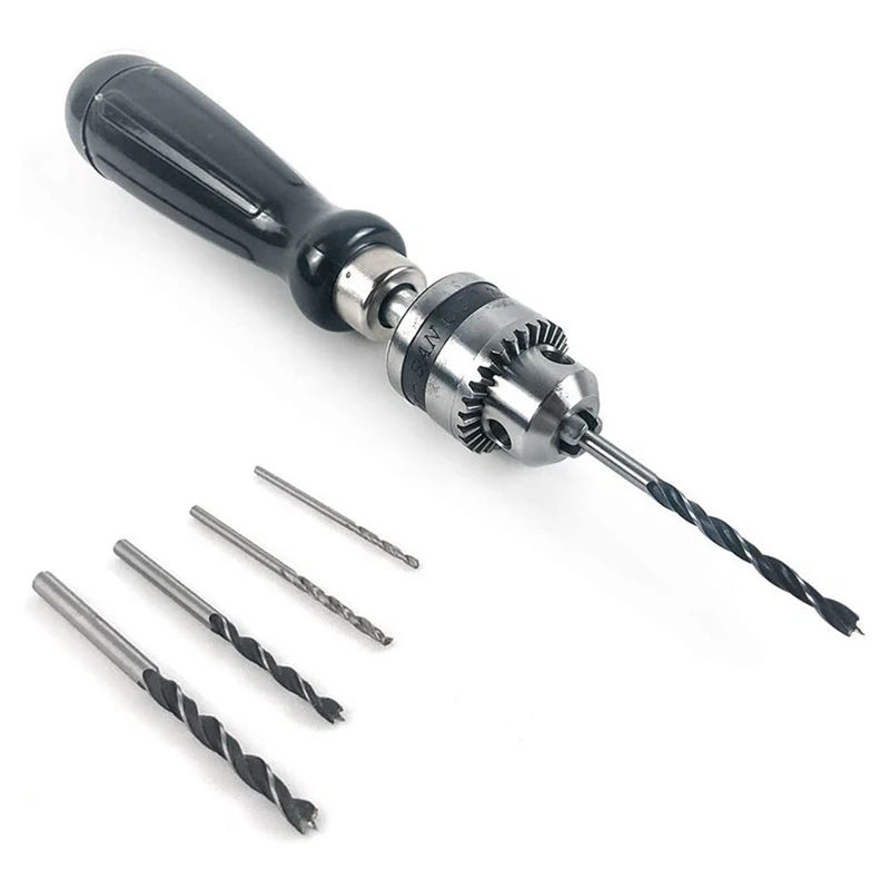 Pin Vise Hand Drill Bits, Mini Twist Drill Bits Set, for Woodworking Precision DIY Model Jewelry Walnut Amber-A23R
