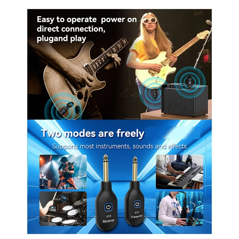 Electric Guitar Wireless Transmitter Electric Blowpipe Bass Transceiver Musical Instrument Accessories