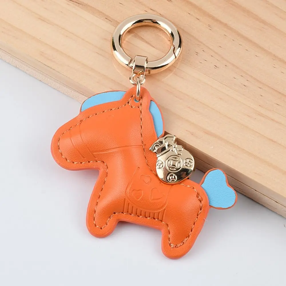 Carrying on Money Pocket PU Horse Keychain PU Leather Animal PU Leather Hanger Car Keyring Fashion Bag Pendant Bag Ornament