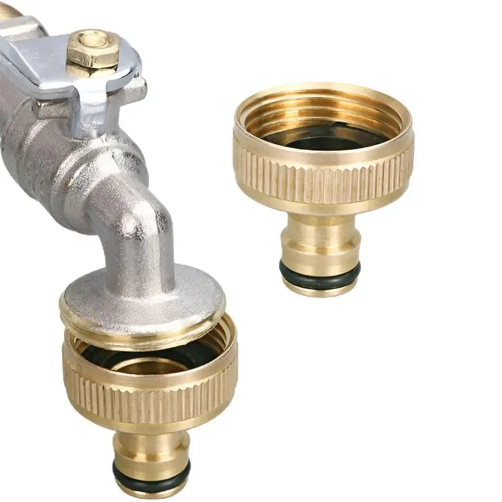 5 Pcs Brass Tap Water Adapter Water Pipe Fittings Water Nozzle Faucet Hose Threaded Joint Garden Lawn Irrigation