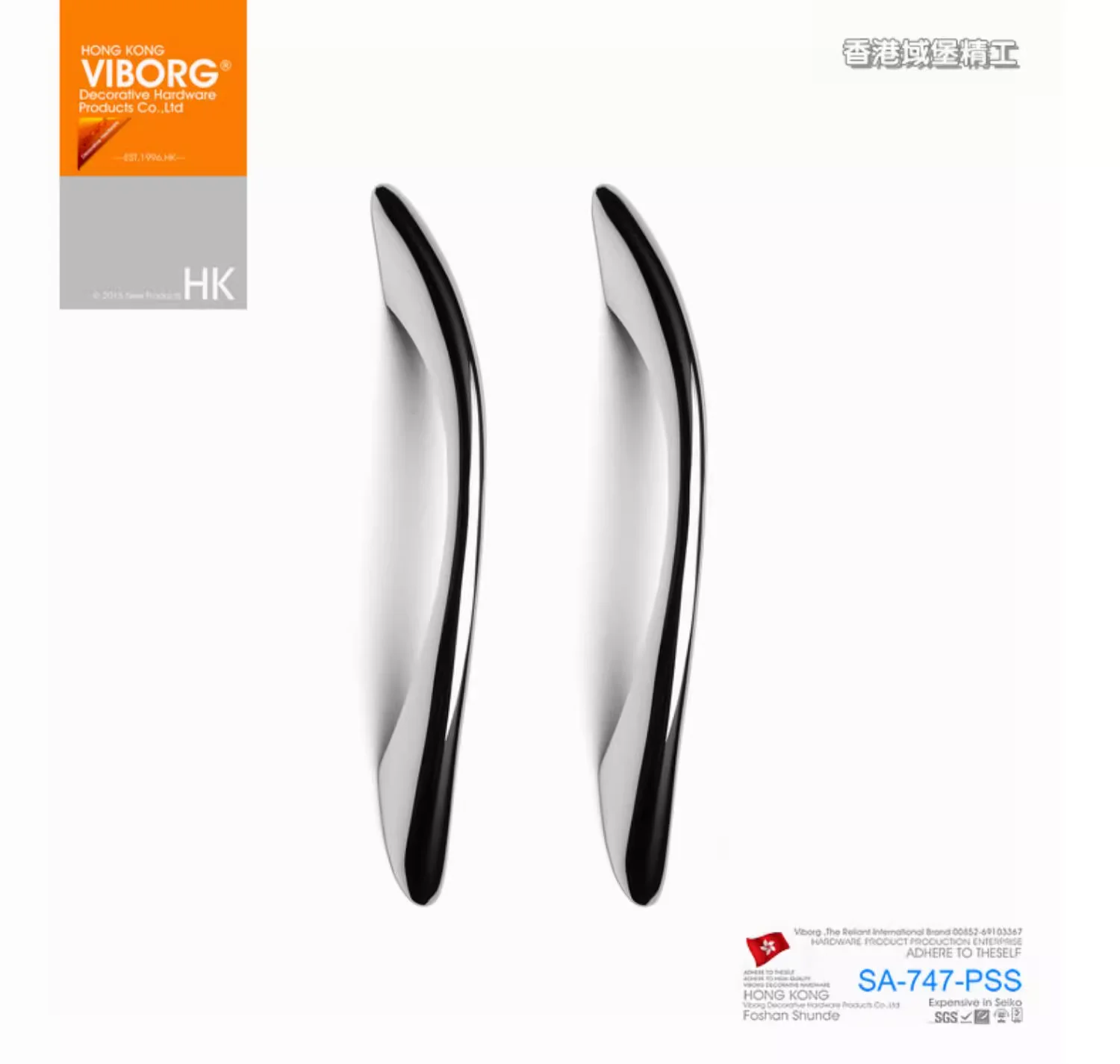 

10 pieces VIBORG Zinc Alloy Kitchen Modern Cabinet Wardrobe Cupboard Door Handles Dresser Vanity Drawer Pulls Handle chrome