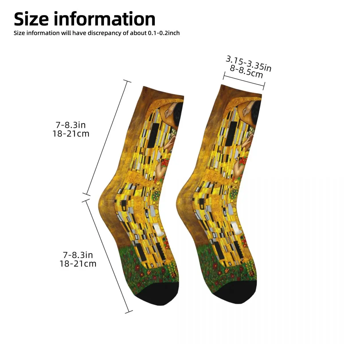 GustAbility-Chaussettes unisexes Klimt The Kd'appareils, chaussettes de course imprimées en 3D Happy Street Style Elin