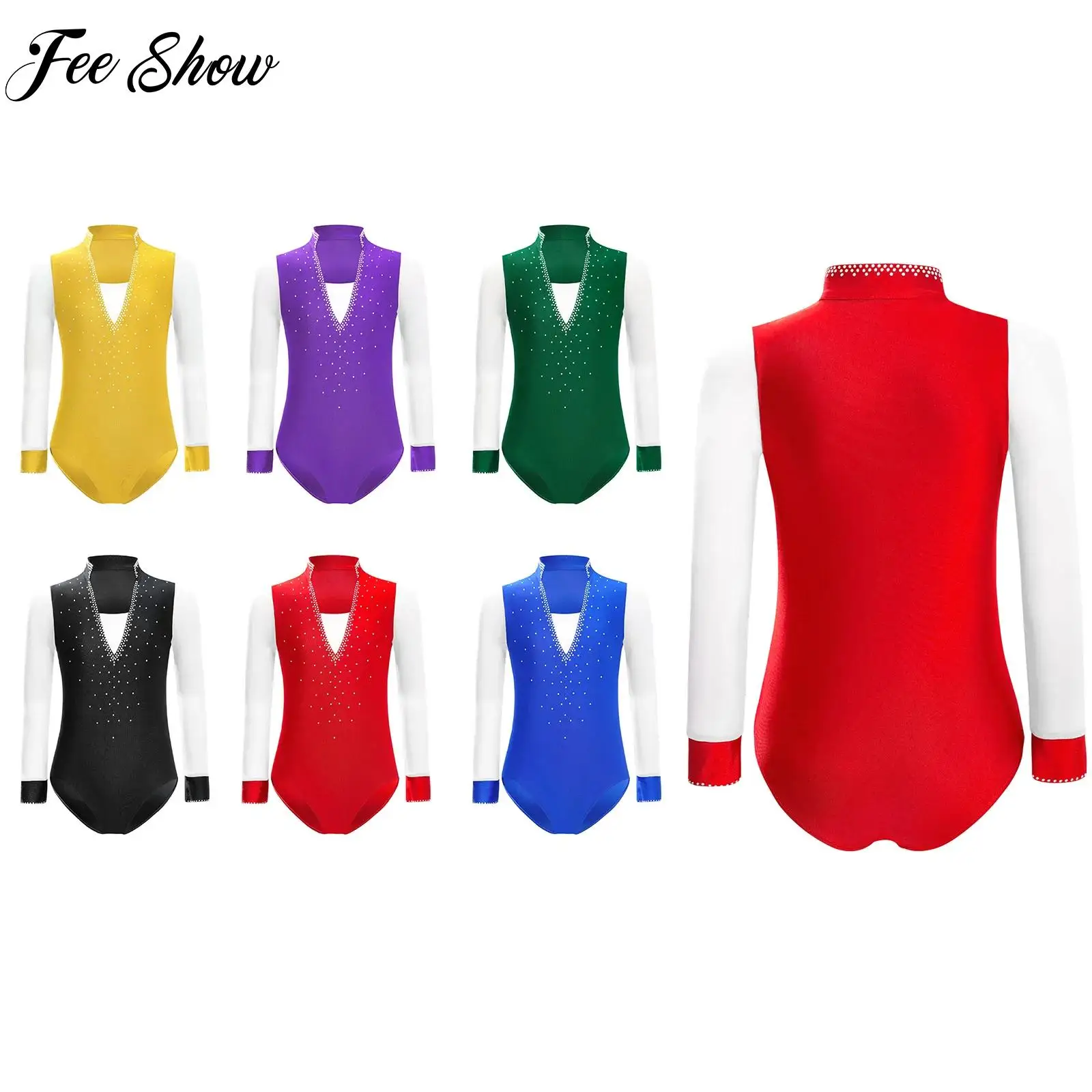 

Children's Rythmic Gymnastics Leotard Girls Fashion Ballet Contemporary Dance Bodysuit Figure Skating Dance Performance Costume