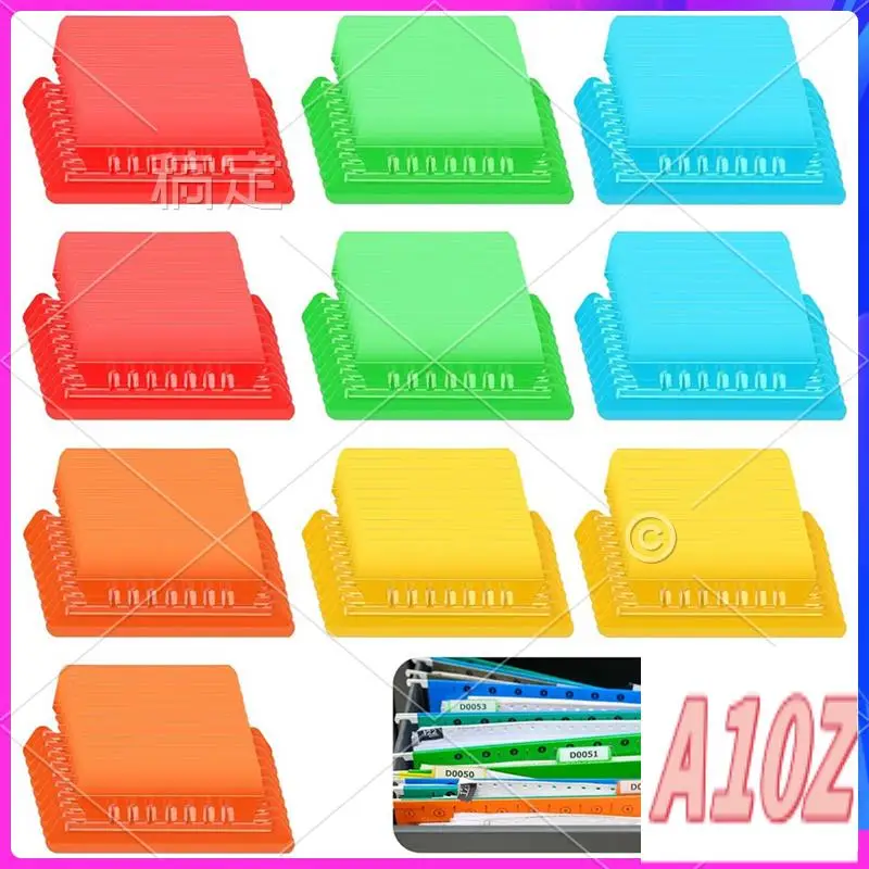 0Z-100 stuks 3,15 inch hangende bestandsmaptabbladen inzetstukken plastic hangende bestandstabbladen veelkleurig