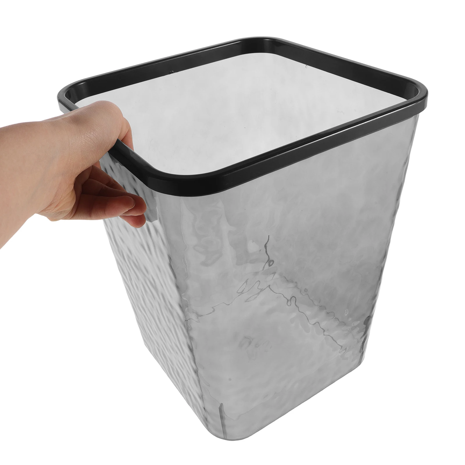 

Transparent Trash Can Large Capacity White Plastic Waste Basket for Home Kitchen Bedroom Bathroom Modern Garbage Bin Household