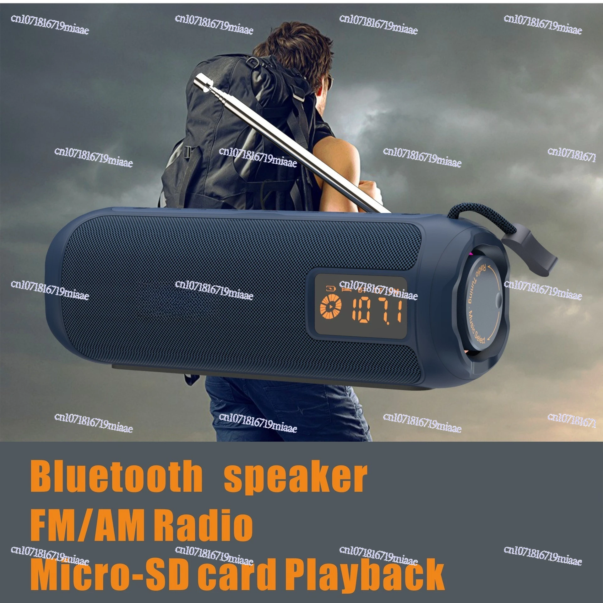 

New P12A Portable Bluetooth Speaker Sports Outdoor Card Audio Knob Adjusting Radio 4500mAh