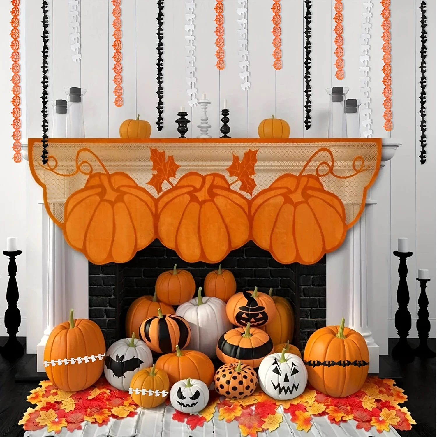 10-Yards Halloween-Spitzenband-Set, Kürbis-Fledermaus-Geistermuster | Bastelbesatz für Geschenkverpackungen und Gurtband für Partydekorationen – Detail 5