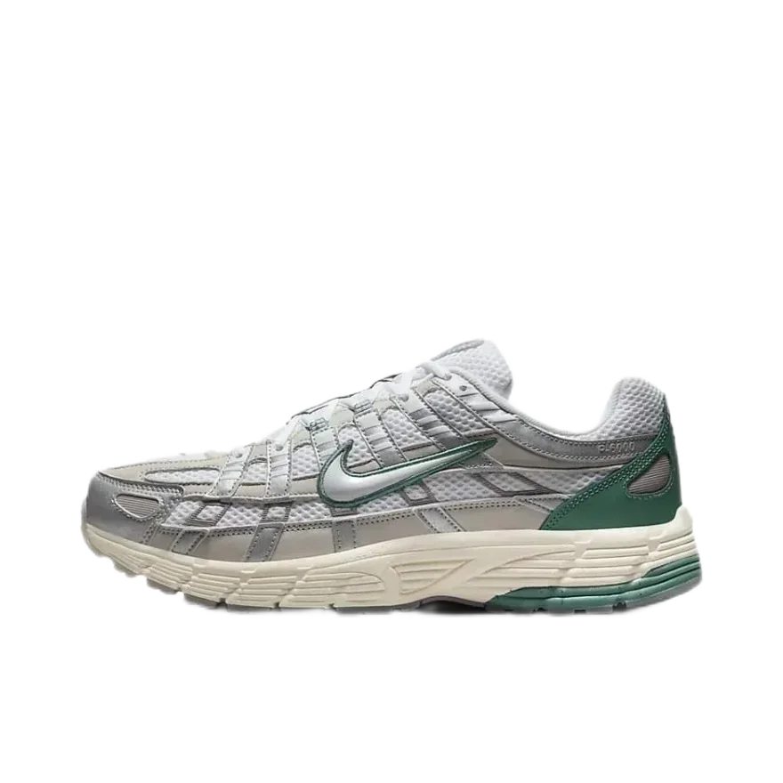 حذاء الجري Nike P-6000 Fashion Retro حذاء رياضي ناعم يمكن ارتداؤه للرجال والنساء باللون الرمادي والأخضر