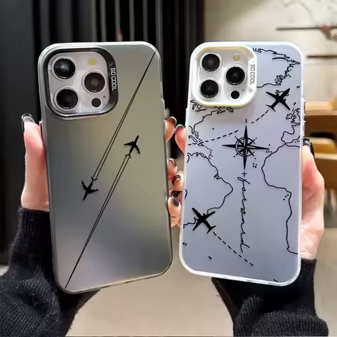 Case for Samsung Galaxy A55 A35 A25 A15 A05 A05S 5G A13 A23 A12 A22 A32 A52 A52S A72 A51 A71 4G Travel Airplane Route Hard Cover