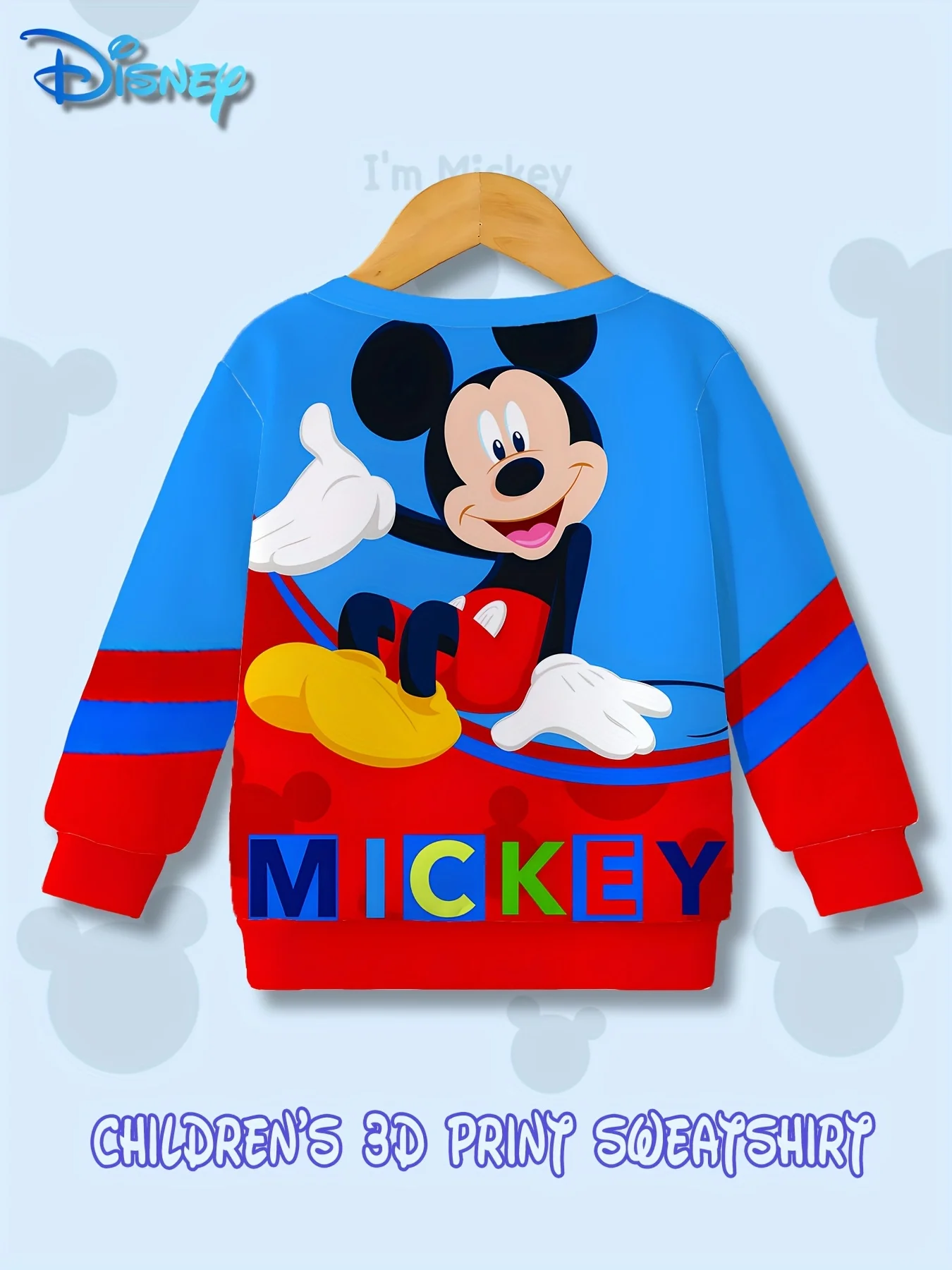 حار بيع الاطفال الخريف الشتاء الأعلى، ديزني البلوز، الكلاسيكية ميكي الأحمر الأزرق الطباعة، الفتيان الفتيات ملابس خارجية وطبقة الأساسية