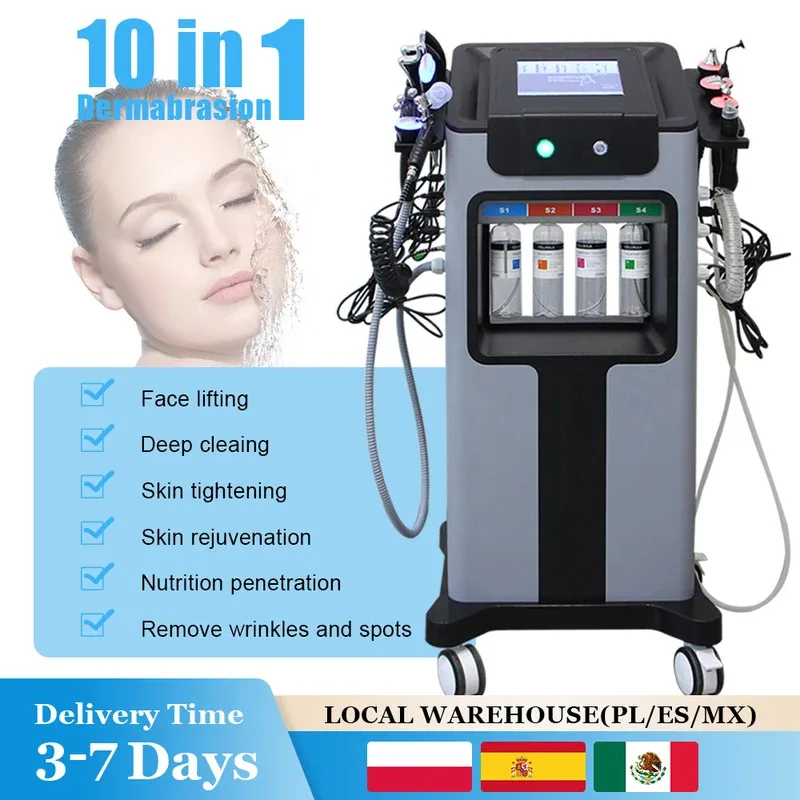 

10 in 1 Water Oxygen Hydro Machine Face Lifting Deep Cleaning Dermabrasion Aqua Peeling Machine Skin Rejuvenation Small Bubble