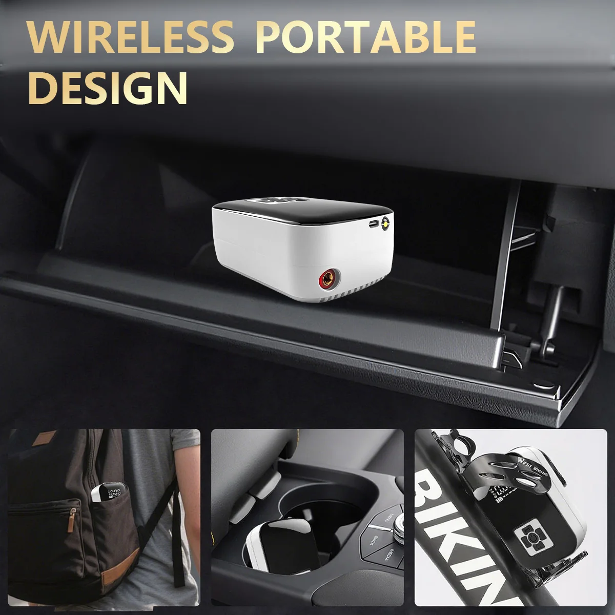 2025 New Rechargeable Portable Led Light Car Tire Inflator Air Compressor For Motorcycle Bicycle Electric Bike