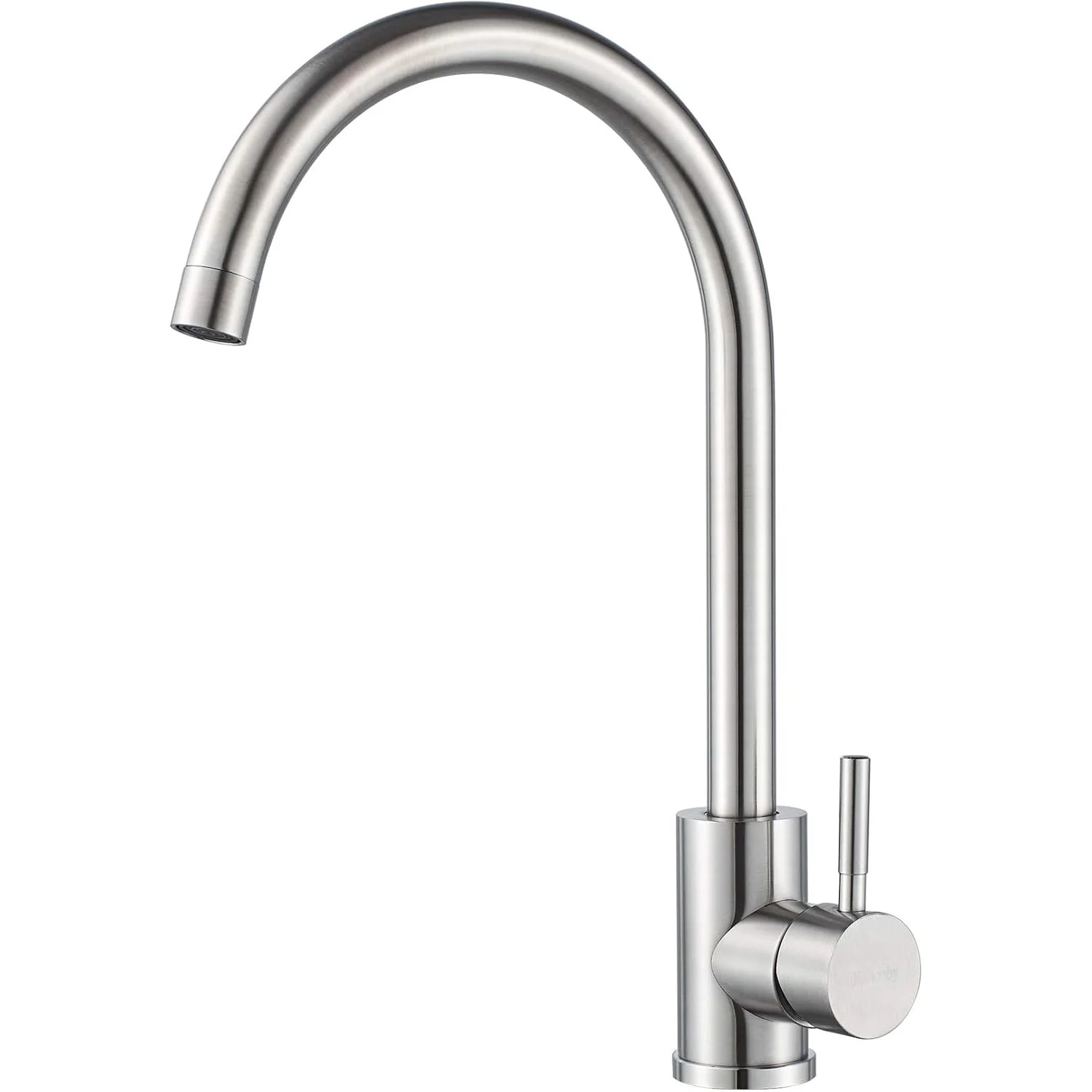 Kitchen sink mixer tap with hose, stainless steel 360° single handle single hole swivel spout, high arc single hole basin tap, h