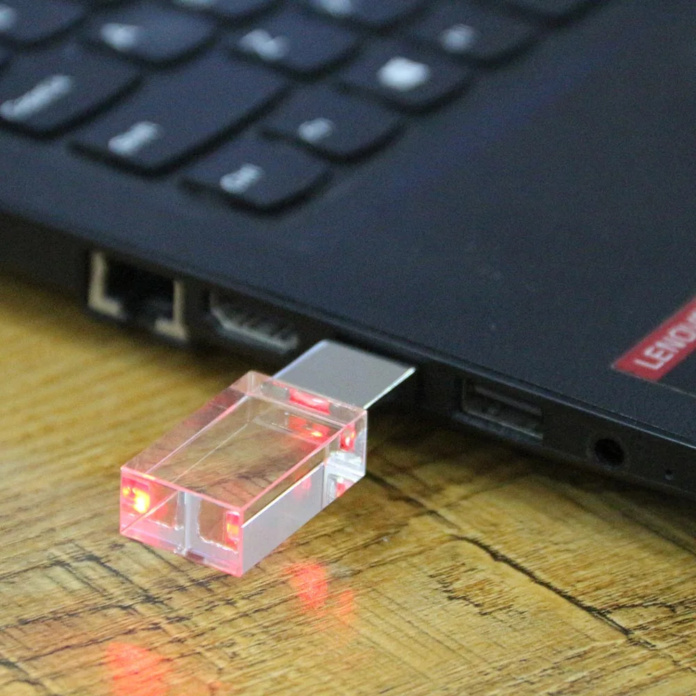 8GB Portable U Disk Drives Memory Stick Crystal Glass Glow USB 3.0 Flash Drive U Disk