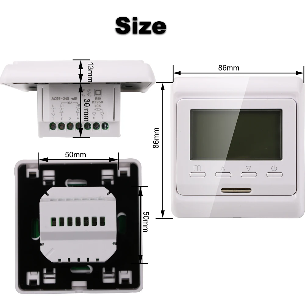 MK60E Warm Floor Controllor Programmable Tuya Smart WiFi Thermostat Underfloor Heating Connect Quickly