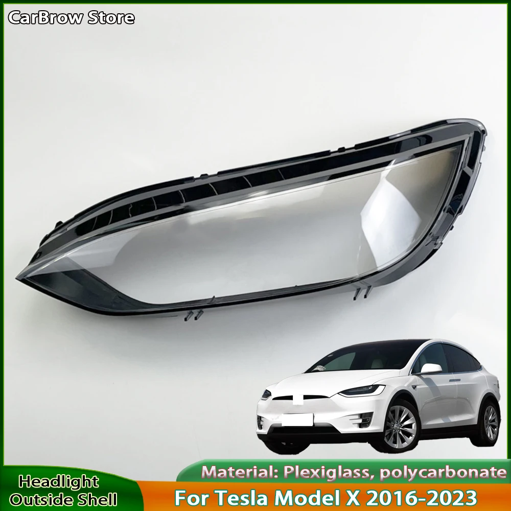 

Headlight Shell Lens Plexiglass For Tesla Model X 2016-2023 Front Headlamp Cover Lamp Shade Replace Original Lampshade