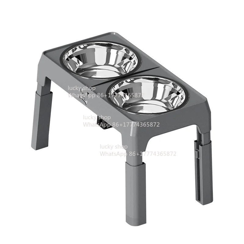 

Pet Stainless Steel Lifting Dog Bowl Adjustable Height Medium and Large Dog Dog Food Bowl Folding