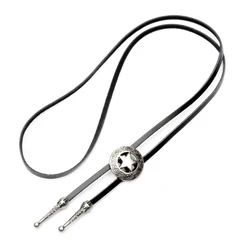 S1Y1 Adjustable Bolo Tie Popular Western Cowboy Teens Men Women Dance Necktie Gothic Shirts Hollow out Star Pendant Necktie